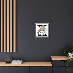When God Made Me Framed Canvas Wall Art Inspirational Christian Decor