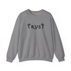 Heavy Blend Crewneck Sweatshirt "Trust" black graphic