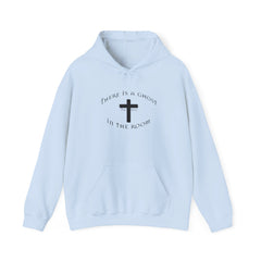 Heavy Blend Hooded Sweatshirt "The Ghost is in the Room" Black graphic