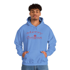 Heavy Blend Hooded Sweatshirt "Merry Christmas" font 1