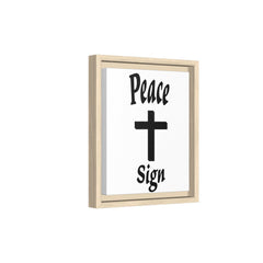 Peace Cross Sign Matte Canvas Framed | Religious Wall Art