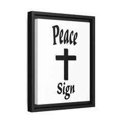 Peace Cross Sign Matte Canvas Framed | Religious Wall Art