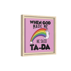Pink Theme When God Made Me Framed Canvas Wall Art Inspirational Christian Decor