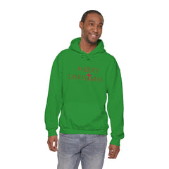 Heavy Blend Hooded Sweatshirt "Merry Christmas" font 2