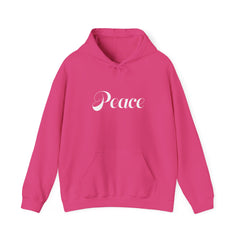 Heavy Blendβ’ Hooded Sweatshirt "Peace" white font