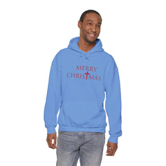 Heavy Blend Hooded Sweatshirt "Merry Christmas" font 2