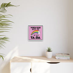 Pink Theme When God Made Me Framed Canvas Wall Art Inspirational Christian Decor
