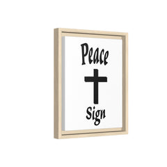 Peace Cross Sign Matte Canvas Framed | Religious Wall Art
