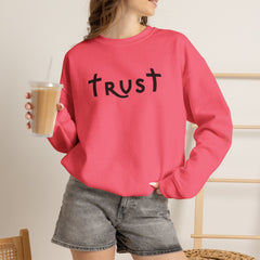 Heavy Blend Crewneck Sweatshirt "Trust" black graphic