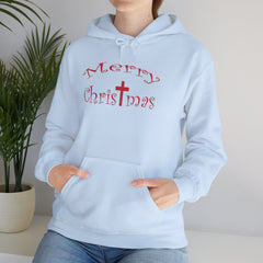 Heavy Blend Hooded Sweatshirt "Merry Christmas" font 1