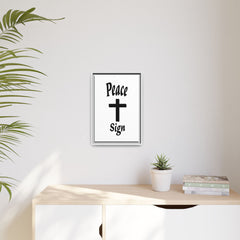 Peace Cross Sign Matte Canvas Framed | Religious Wall Art