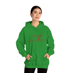 Heavy Blend Hooded Sweatshirt "Merry Christmas" font 2