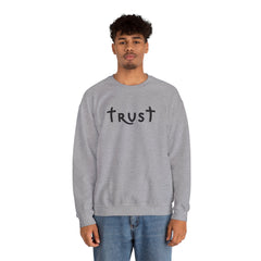 Heavy Blend Crewneck Sweatshirt "Trust" black graphic