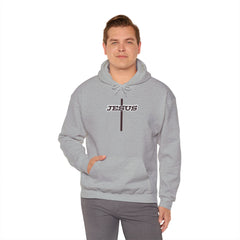 Heavy Blend Hoodie Sweatshirt "Jesus Cross" brown graphic