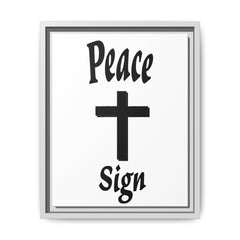 Peace Cross Sign Matte Canvas Framed | Religious Wall Art