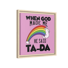 Pink Theme When God Made Me Framed Canvas Wall Art Inspirational Christian Decor