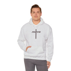 Heavy Blend Hoodie Sweatshirt "Jesus Cross" brown graphic