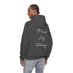Heavy Blend Hooded Sweatshirt "Feed My Sheep" White Font Print on Back