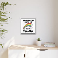 When God Made Me Framed Canvas Wall Art Inspirational Christian Decor