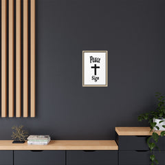 Peace Cross Sign Matte Canvas Framed | Religious Wall Art