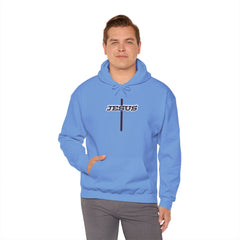 Heavy Blend Hoodie Sweatshirt "Jesus Cross" brown graphic