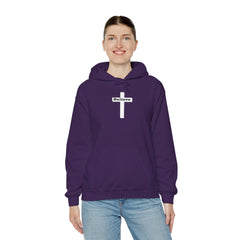 Heavy Blend Hoodie Sweatshirt "Believe" white graphic