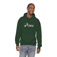 Heavy Blendβ’ Hooded Sweatshirt "Peace" white font