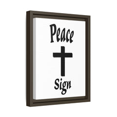 Peace Cross Sign Matte Canvas Framed | Religious Wall Art