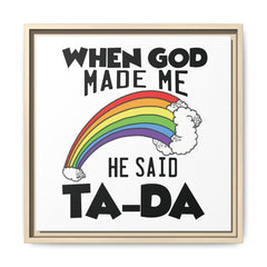 When God Made Me Framed Canvas Wall Art Inspirational Christian Decor