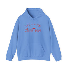 Heavy Blend Hooded Sweatshirt "Merry Christmas" font 1