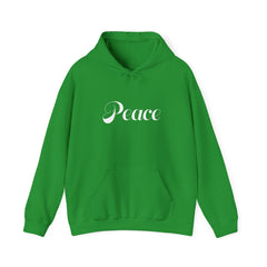 Heavy Blendβ’ Hooded Sweatshirt "Peace" white font