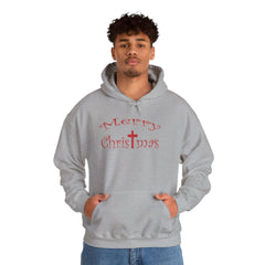 Heavy Blend Hooded Sweatshirt "Merry Christmas" font 1