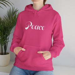 Heavy Blendβ’ Hooded Sweatshirt "Peace" white font