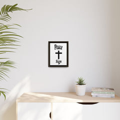 Peace Cross Sign Matte Canvas Framed | Religious Wall Art