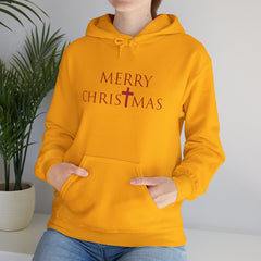 Heavy Blend Hooded Sweatshirt "Merry Christmas" font 2