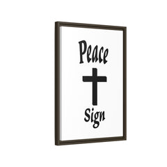 Peace Cross Sign Matte Canvas Framed | Religious Wall Art