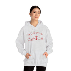 Heavy Blend Hooded Sweatshirt "Merry Christmas" font 1