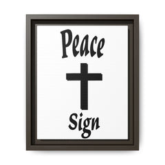 Peace Cross Sign Matte Canvas Framed | Religious Wall Art