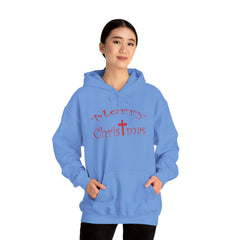 Heavy Blend Hooded Sweatshirt "Merry Christmas" font 1