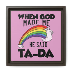 Pink Theme When God Made Me Framed Canvas Wall Art Inspirational Christian Decor