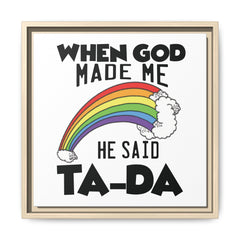 When God Made Me Framed Canvas Wall Art Inspirational Christian Decor