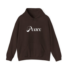 Heavy Blendβ’ Hooded Sweatshirt "Peace" white font