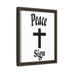 Peace Cross Sign Matte Canvas Framed | Religious Wall Art