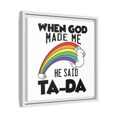 When God Made Me Framed Canvas Wall Art Inspirational Christian Decor