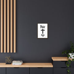 Peace Cross Sign Matte Canvas Framed | Religious Wall Art
