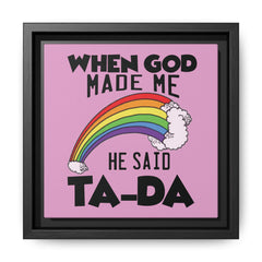 Pink Theme When God Made Me Framed Canvas Wall Art Inspirational Christian Decor