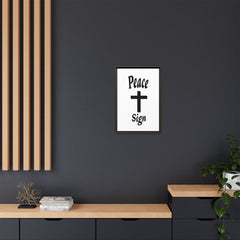 Peace Cross Sign Matte Canvas Framed | Religious Wall Art