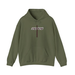 Heavy Blend Hoodie Sweatshirt "Jesus Cross" brown graphic