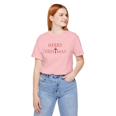 Bella & Canvas Jersey Short Sleeve Tee "Merry Christmas" Font 2