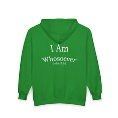 Christian Zip Hoodie — "I Am Whosoever" John 3:16 Full-Zip Sweatshirt